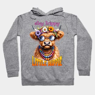 Cute Highland Cow Groovy Design Hoodie